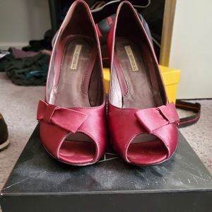 Via Spiga peep toe satin heels